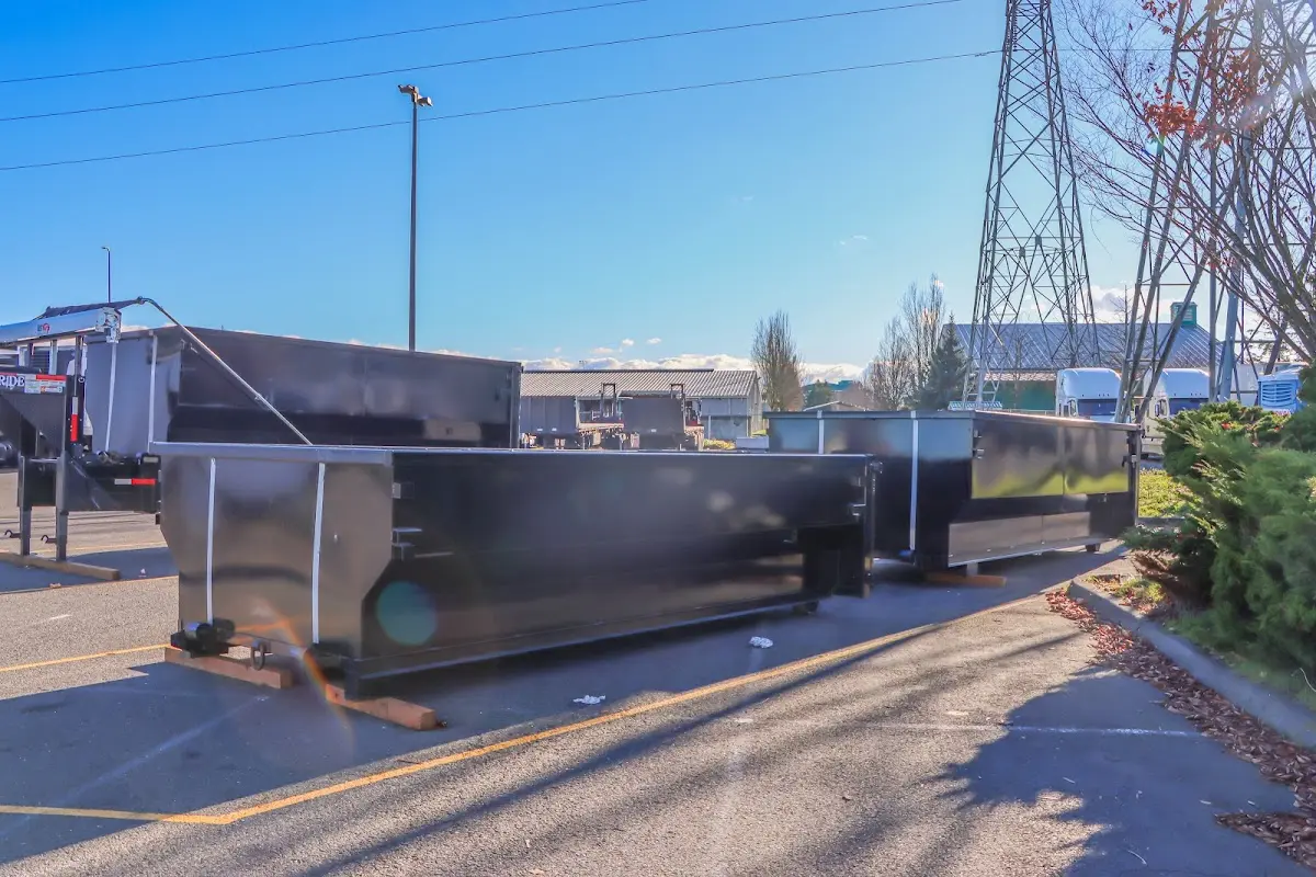 Roll-off dumpster ready for waste disposal at job site for Construction Dumpster Rental in Albany